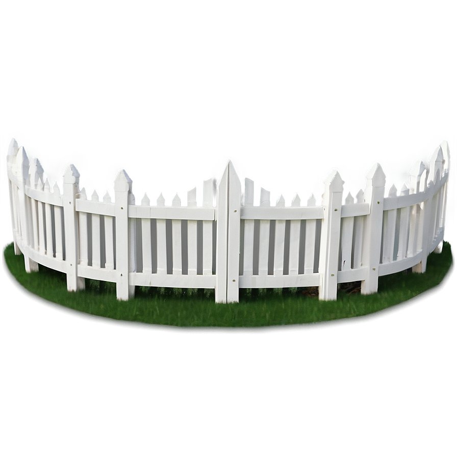 Curved White Fence Design Png Vvo PNG Image