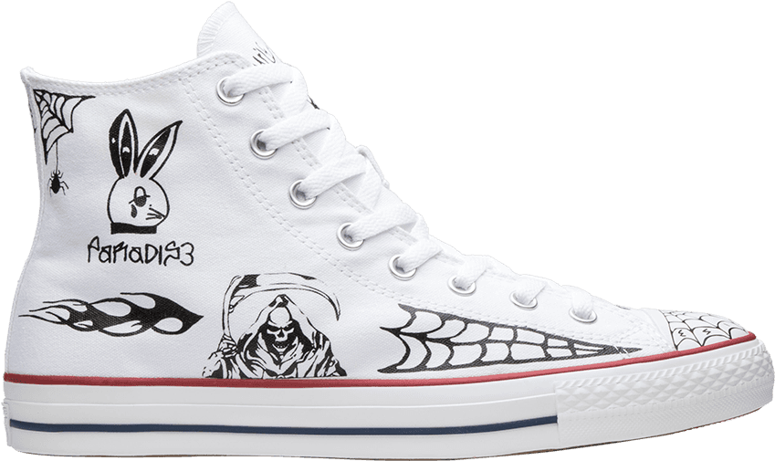 Custom Artwork Converse High Top Sneaker PNG Image