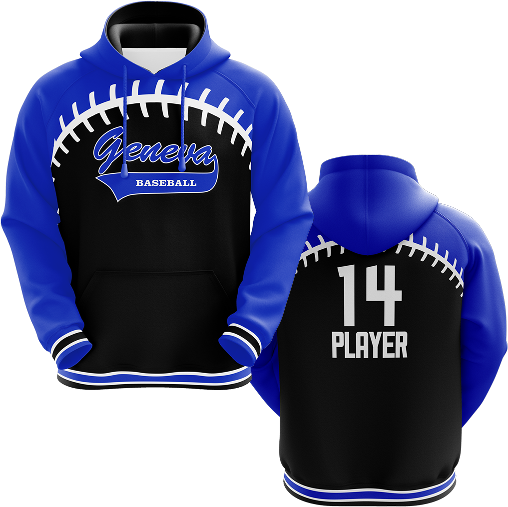 Custom Baseball Stitched Hoodie Design PNG Image