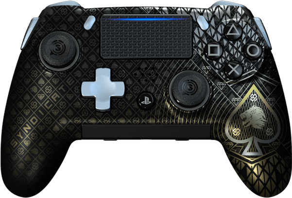 Custom Black Gold Playstation Controller PNG Image