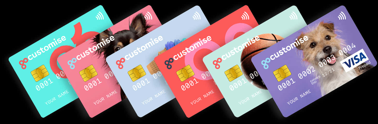 Custom Design Credit Cards PNG Image