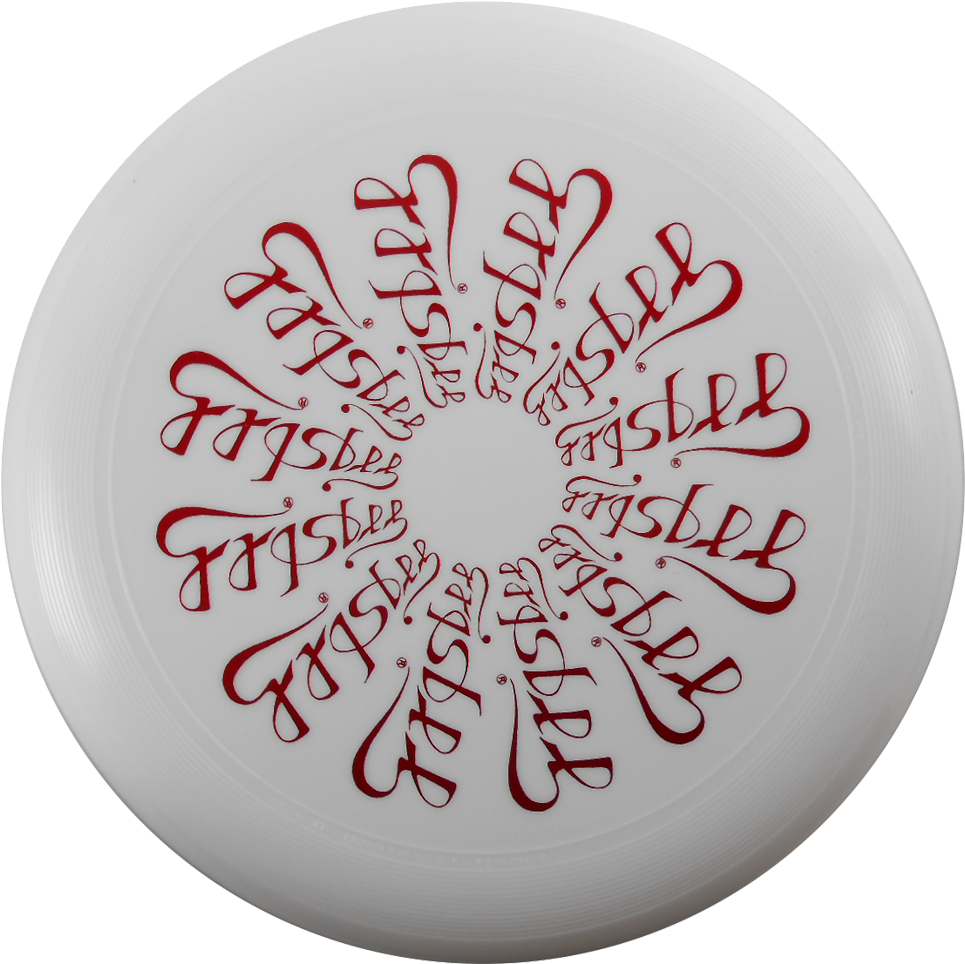 Custom Designed Frisbeewith Red Calligraphy PNG Image