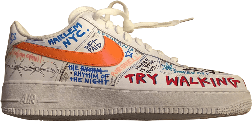 Custom Graffiti Sneaker Harlem N Y C PNG Image