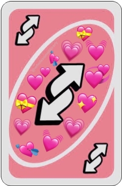 Custom Heart Embellished Uno Reverse Card PNG Image