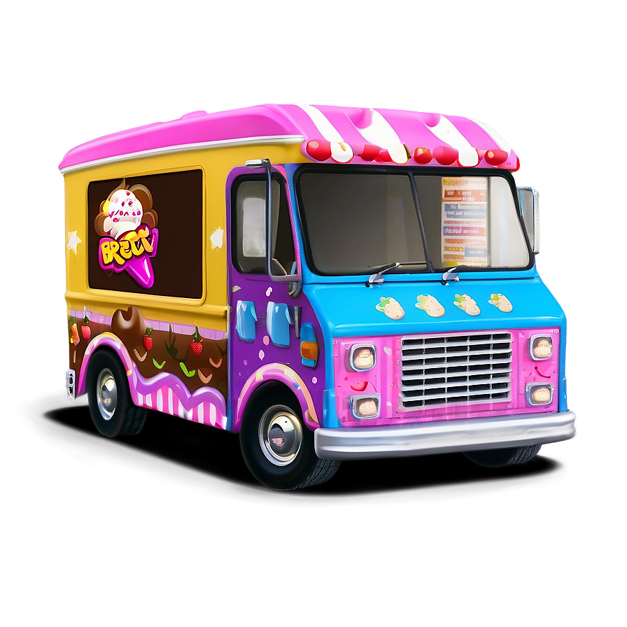 Custom Painted Ice Cream Truck Png Rxu PNG Image