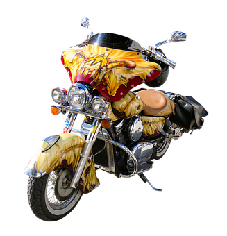 Custom Painted Motorcycle Flames PNG Image