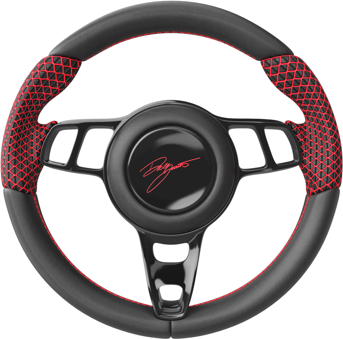 Custom Red Accented Steering Wheel PNG Image