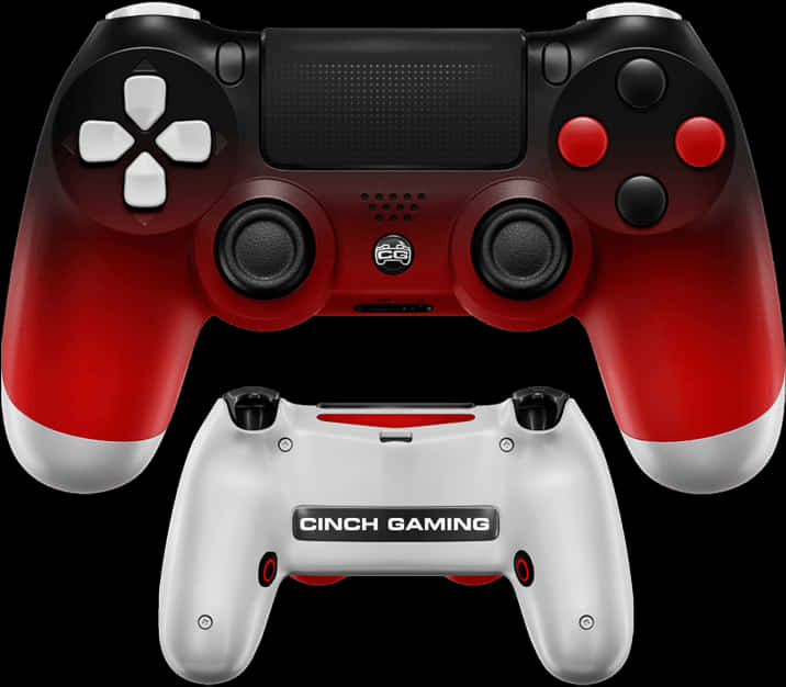 Custom Red Gaming Controller PNG Image