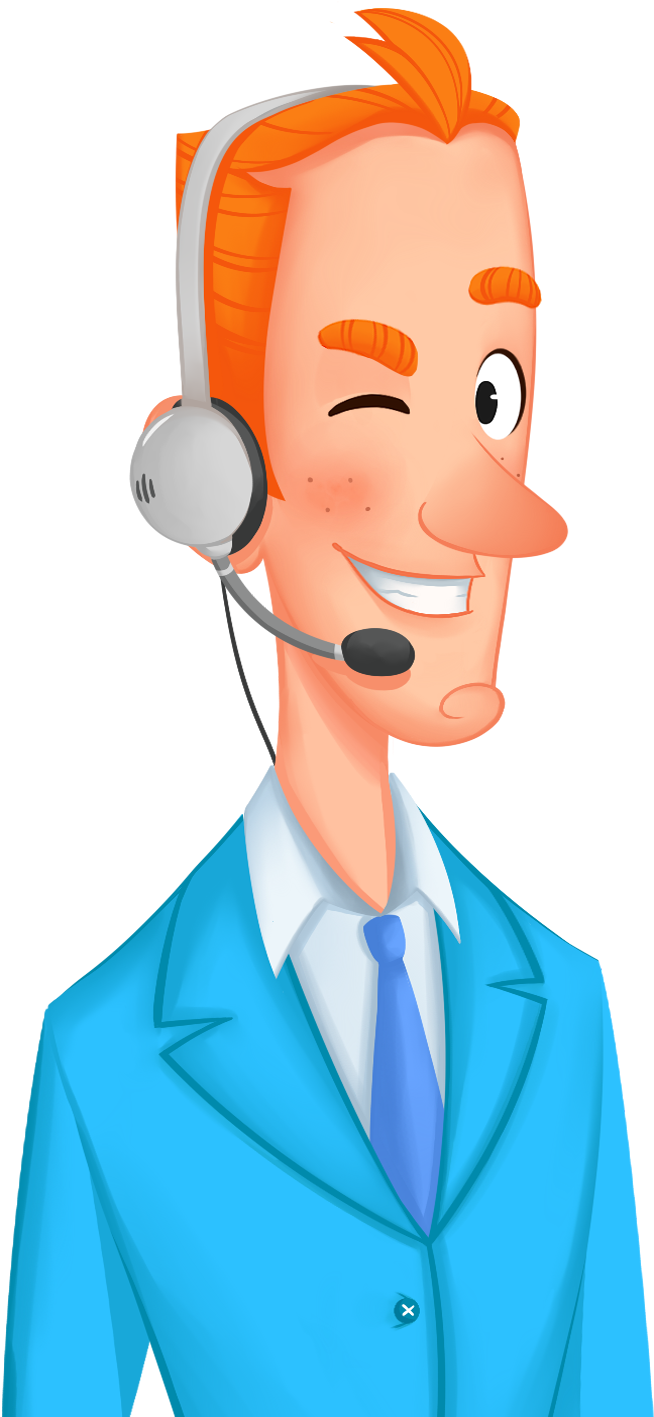 Customer Service Agent Cartoon Character PNG Image