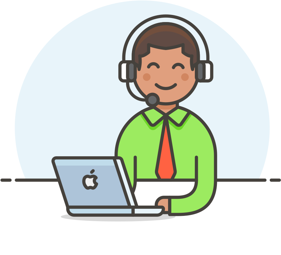 Customer Support Representative Cartoon PNG Image