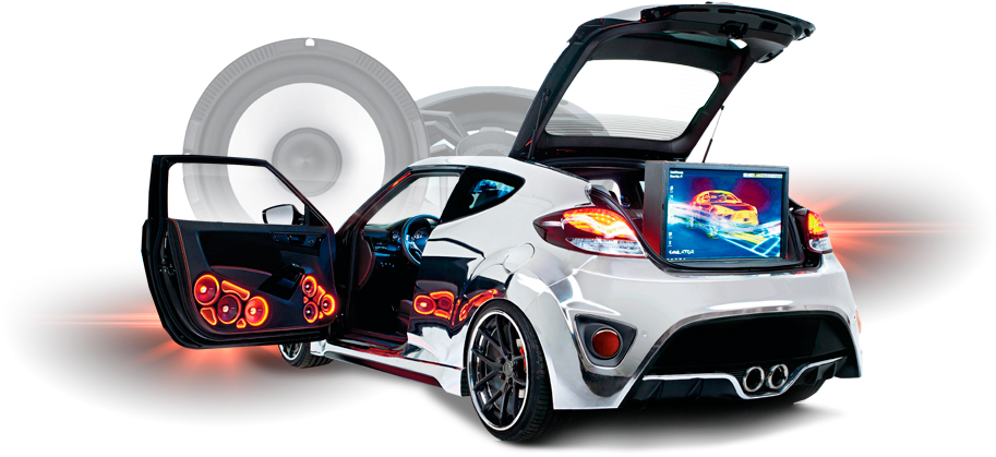 Customized Sports Carwith Sound System PNG Image