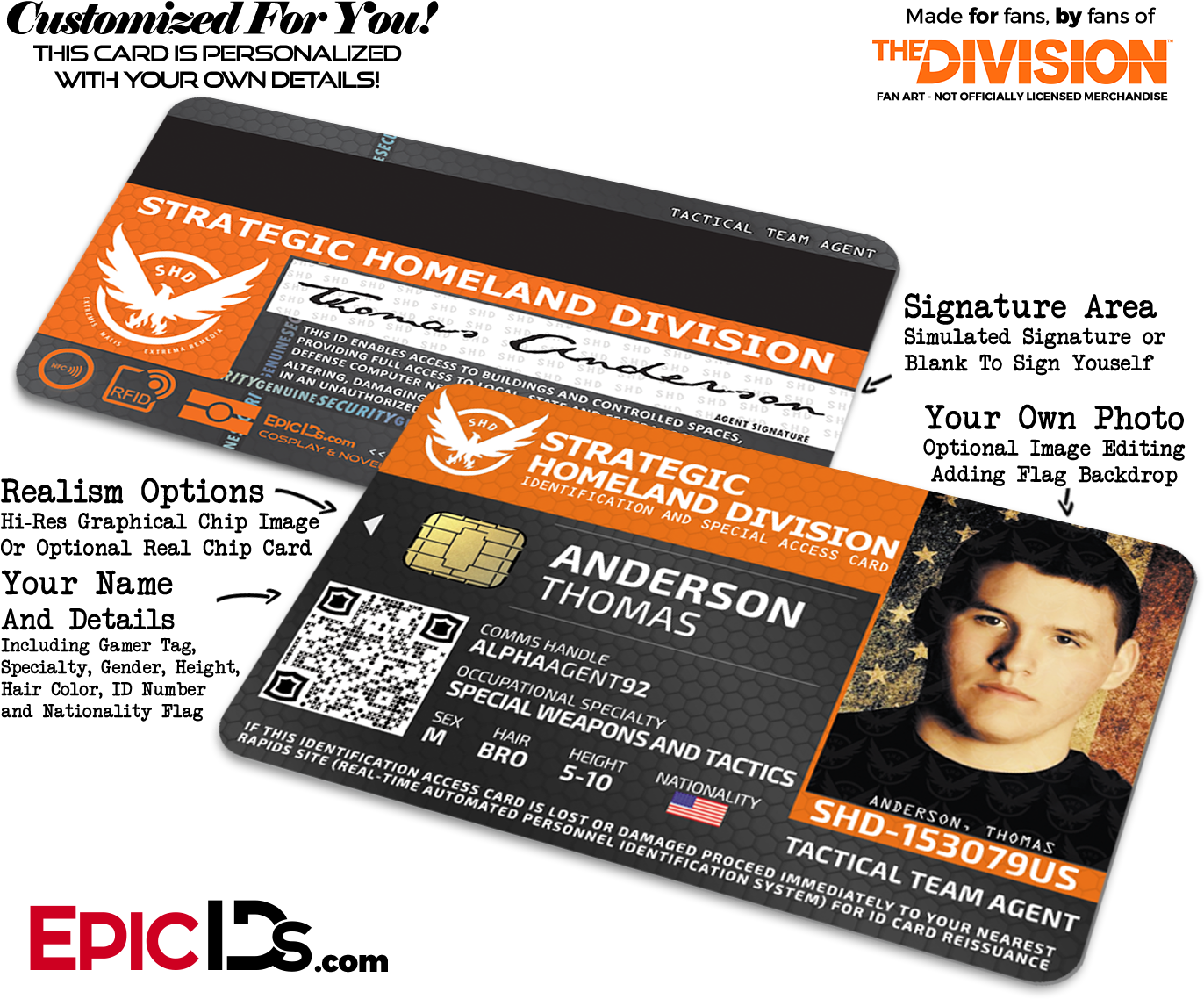 Customized Strategic Homeland Division I D Cards PNG Image