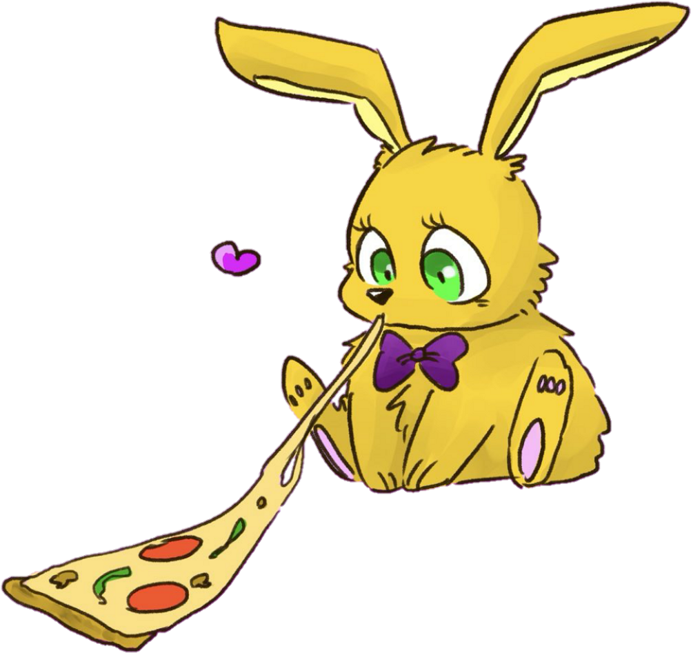 Cute_ Animated_ Rabbit_ Eating_ Pizza PNG Image