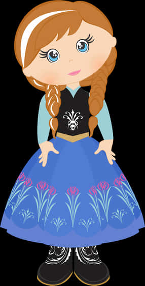 Cute Anna Frozen Character PNG Image