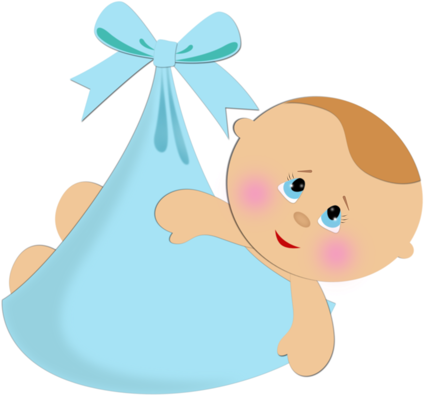 Cute Babyin Blue Stork Bundle PNG Image