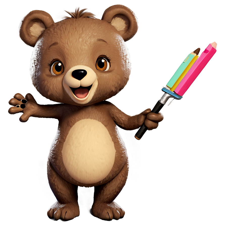 Cute Bear Character Png Pak PNG Image