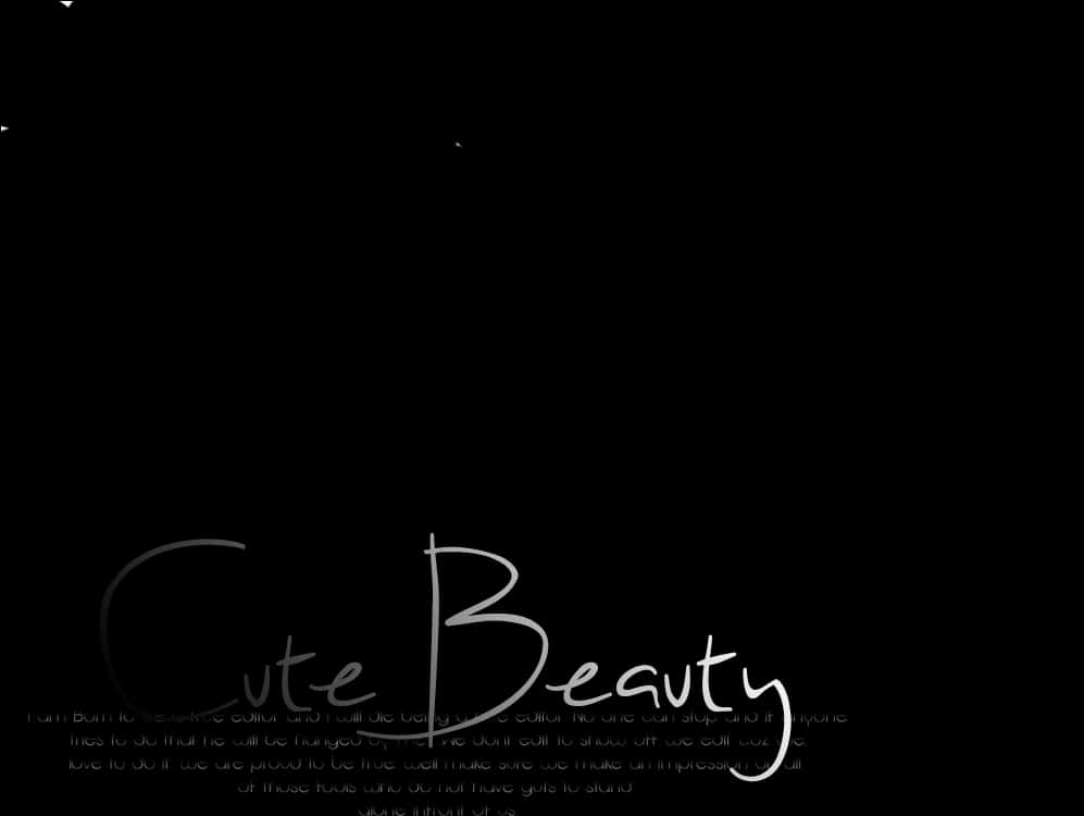 Cute Beauty Text Design PNG Image