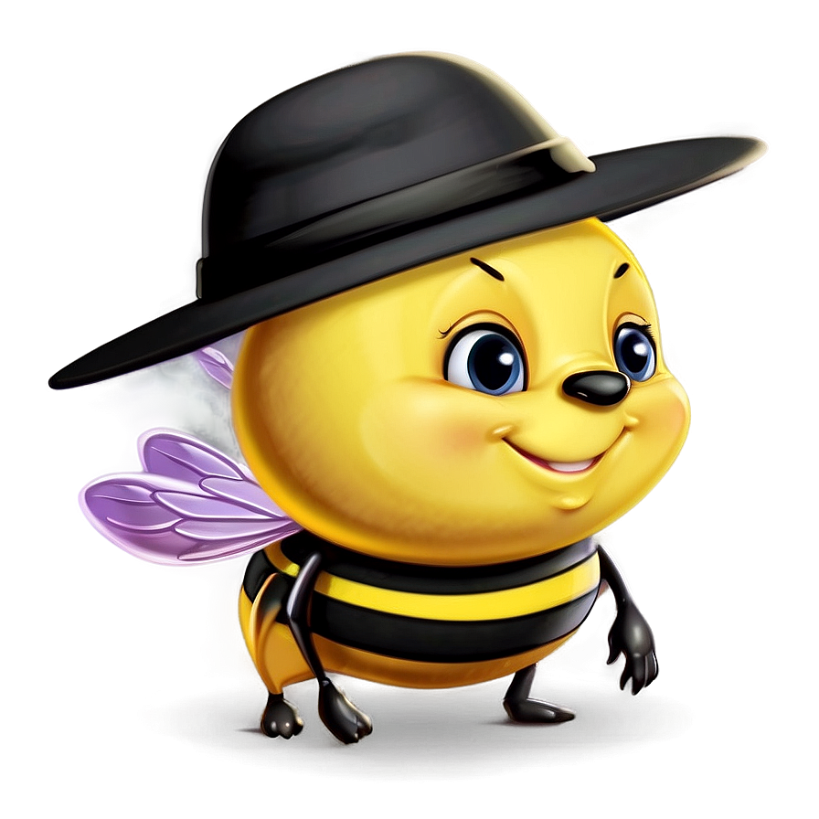 Cute Bee With Hat Png 70 PNG Image