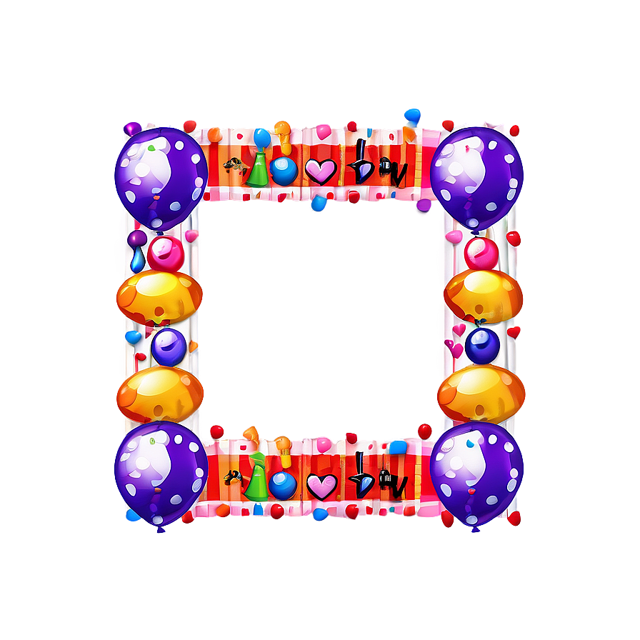 Cute Birthday Border Png Fei25 PNG Image