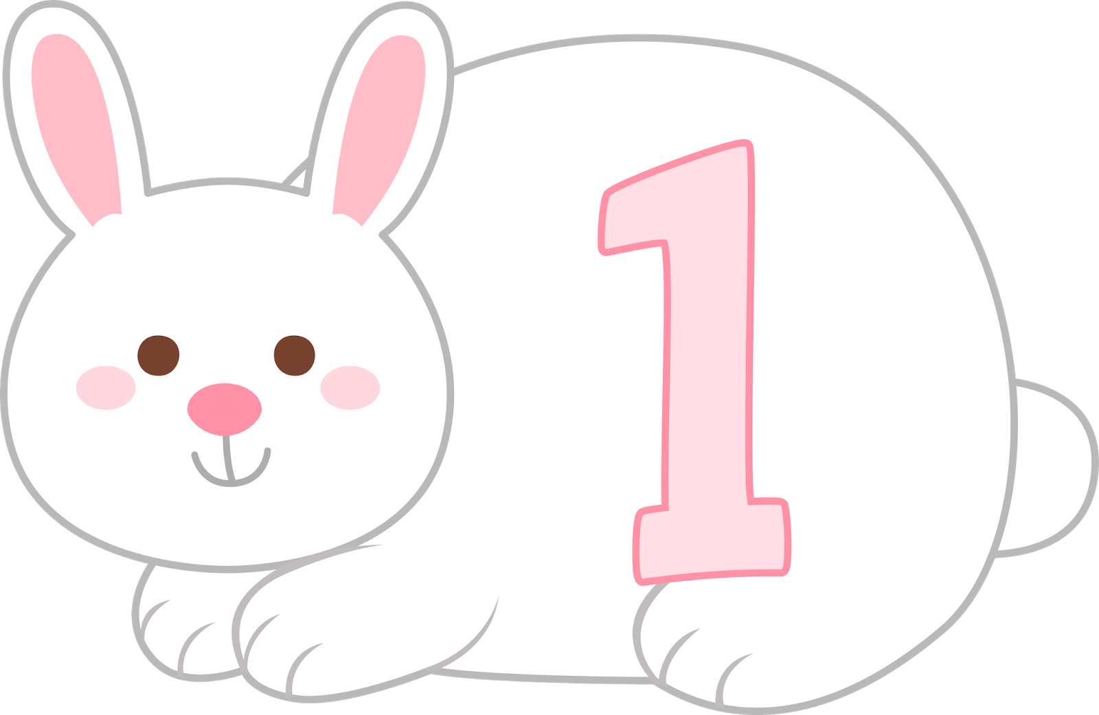 Cute Bunny Number One PNG Image