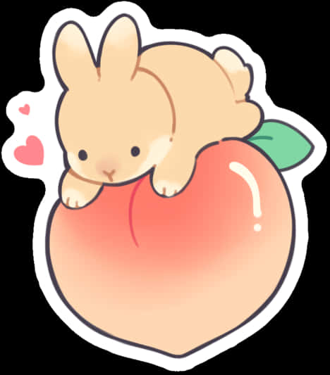 Cute Bunnyon Peach Sticker PNG Image