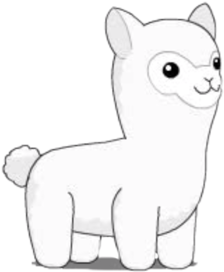 Cute Cartoon Alpaca PNG Image