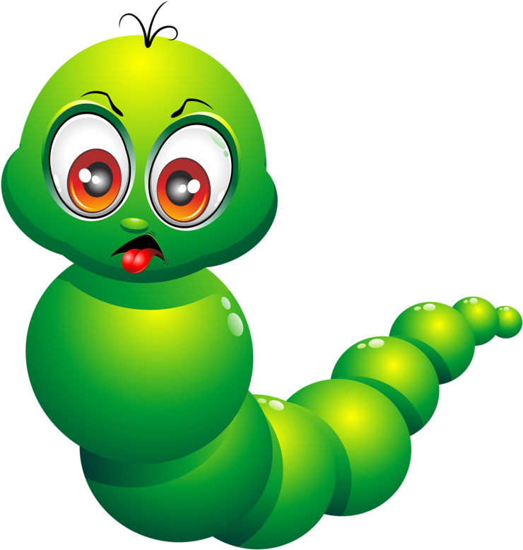 Cute Cartoon Caterpillar PNG Image