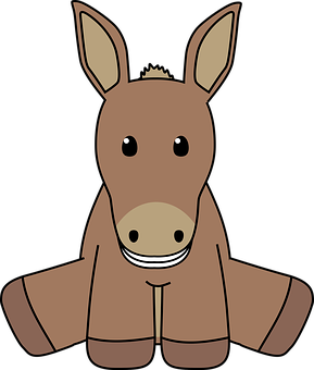 Cute Cartoon Donkey Illustration PNG Image