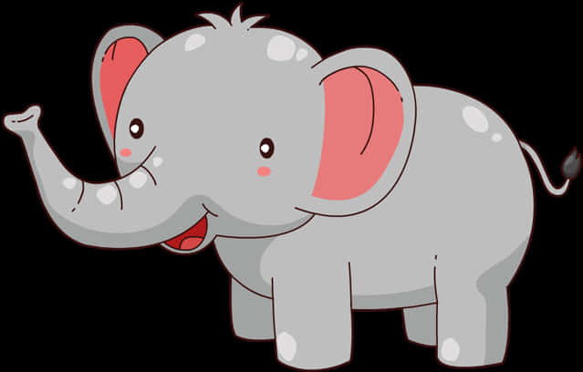 Cute Cartoon Elephant PNG Image