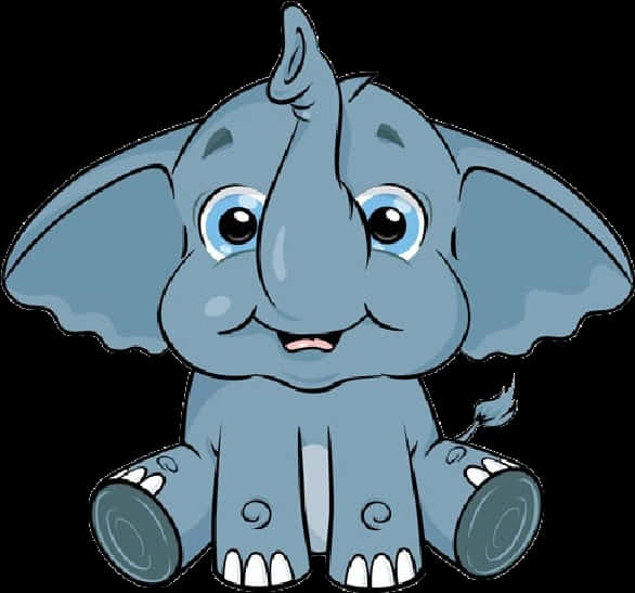 Cute Cartoon Elephant PNG Image