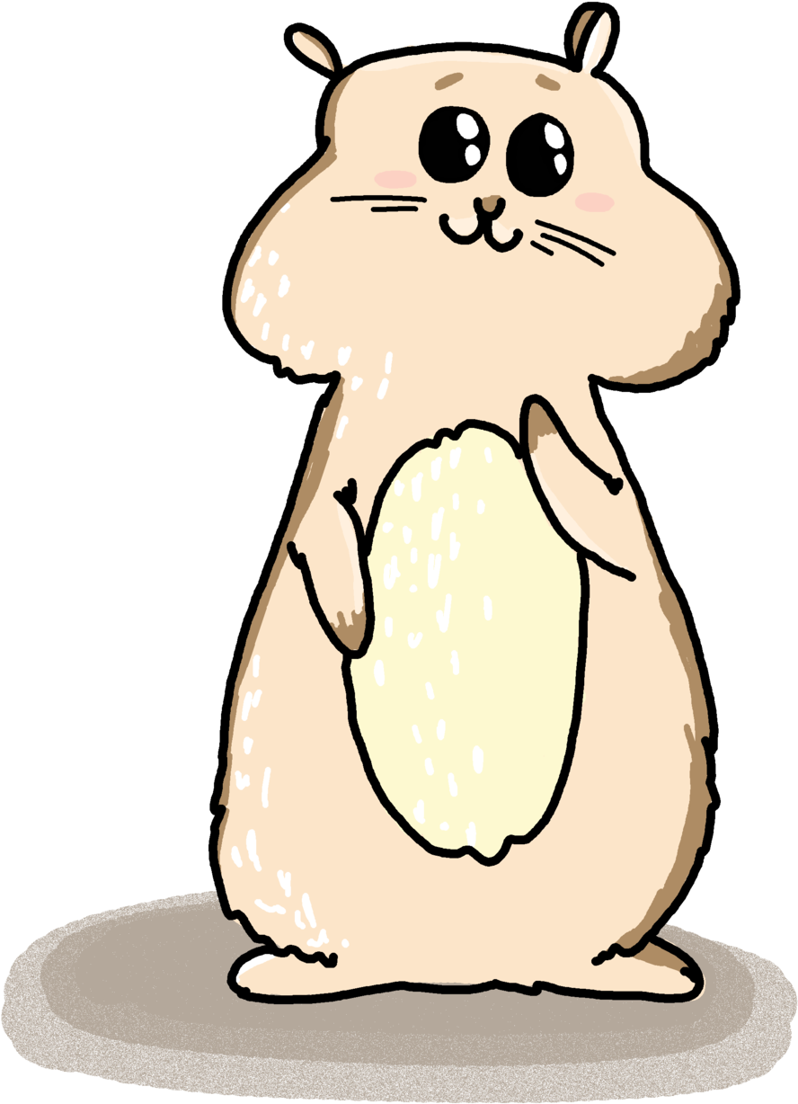 Cute Cartoon Hamster Standing PNG Image