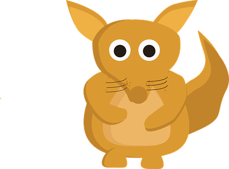 Cute Cartoon Kangaroo PNG Image