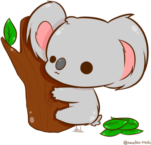 Cute Cartoon Koalaon Tree PNG Image