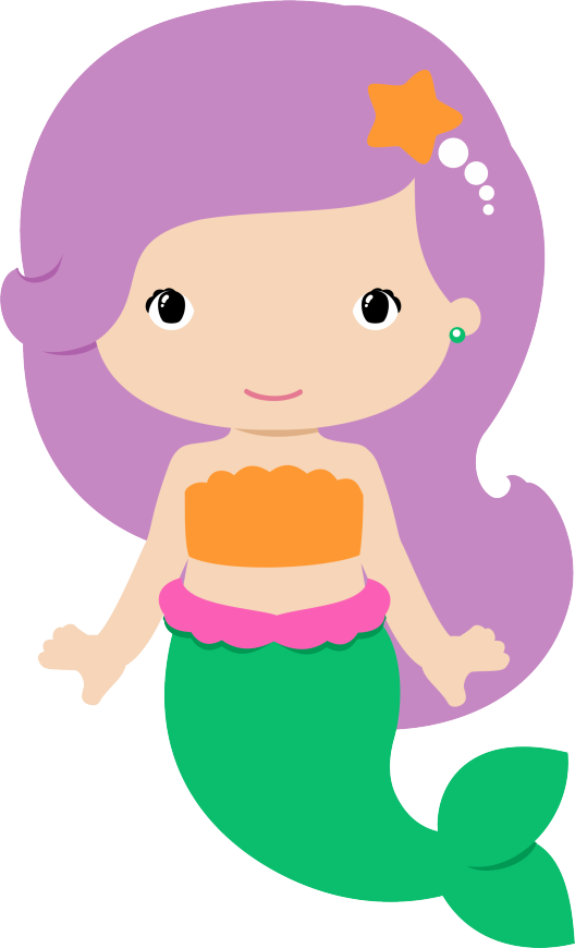 Cute Cartoon Mermaid Clipart PNG Image