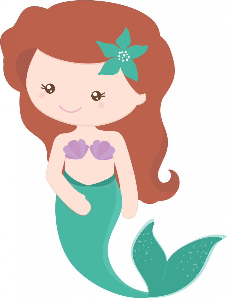 Cute Cartoon Mermaid Clipart PNG Image