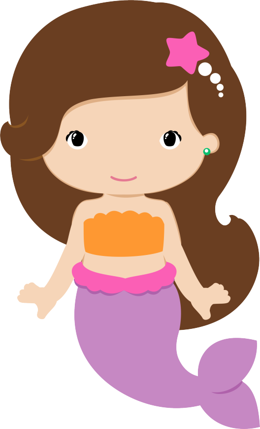 Cute Cartoon Mermaid Clipart PNG Image