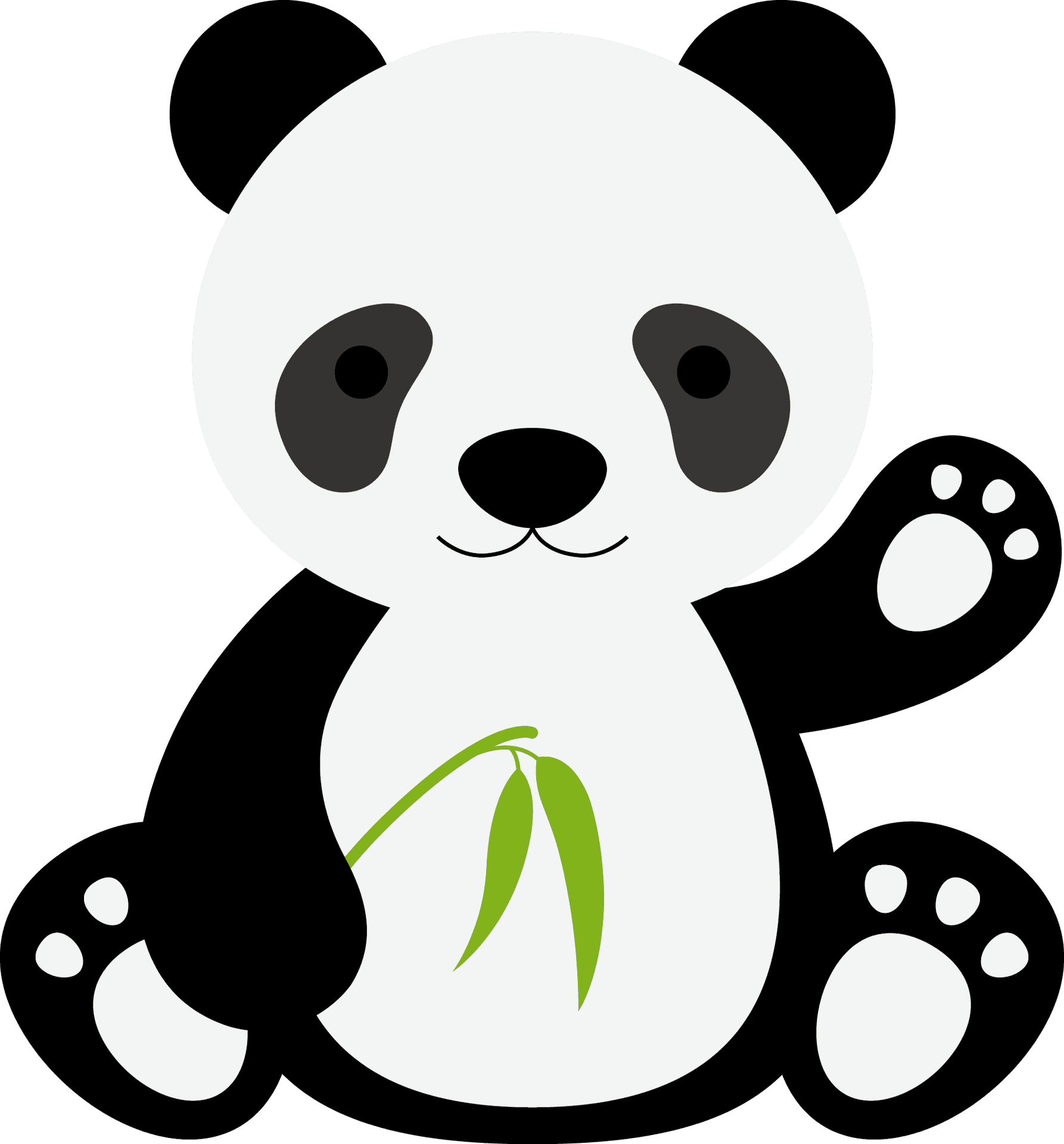 Cute Cartoon Panda Vector PNG Image