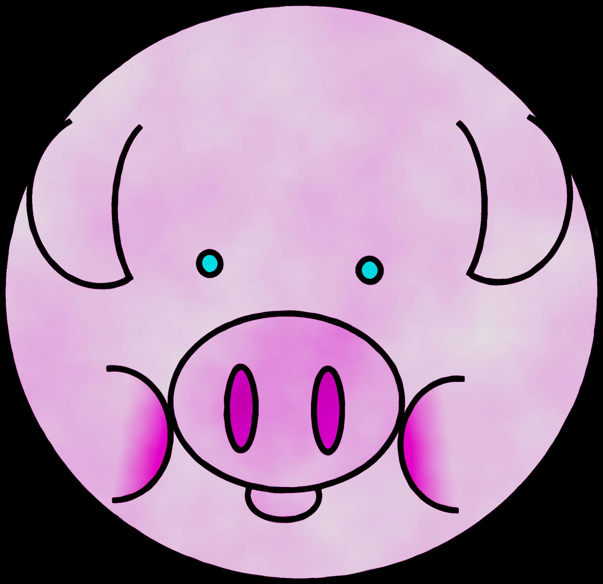 Cute Cartoon Pig Face PNG Image