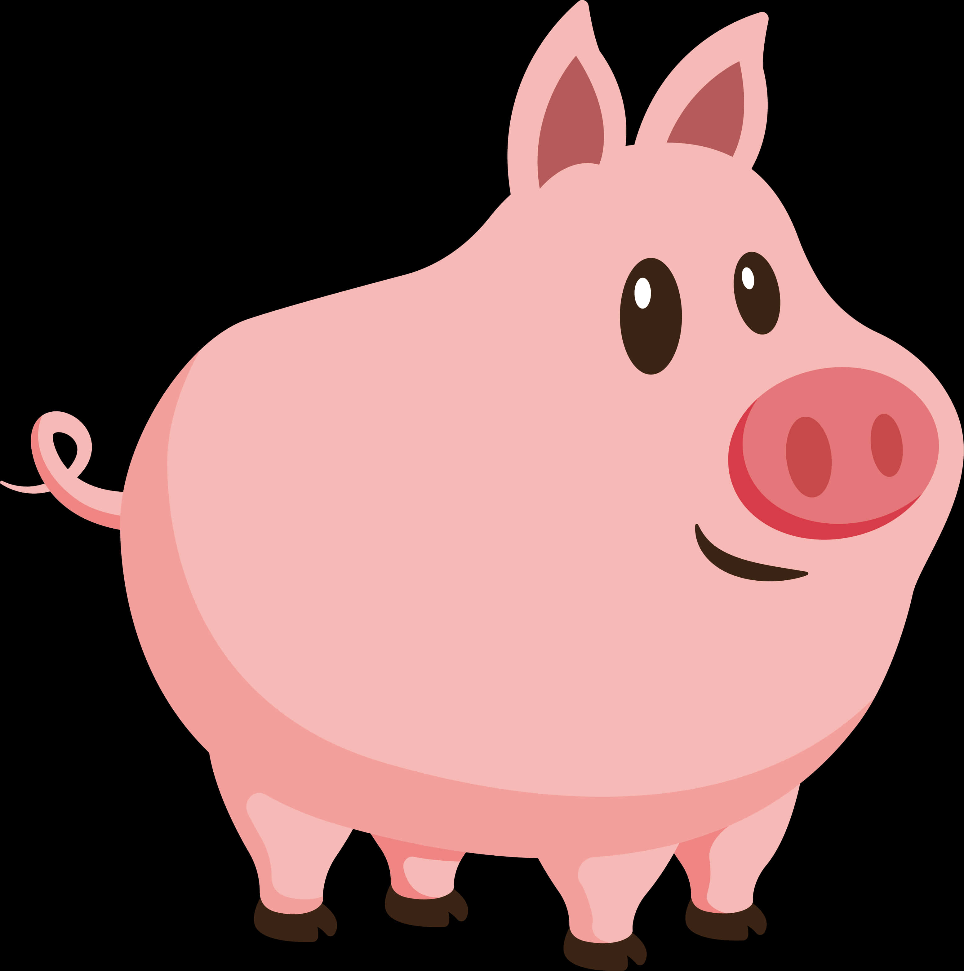 Cute Cartoon Pig Illustration PNG Image