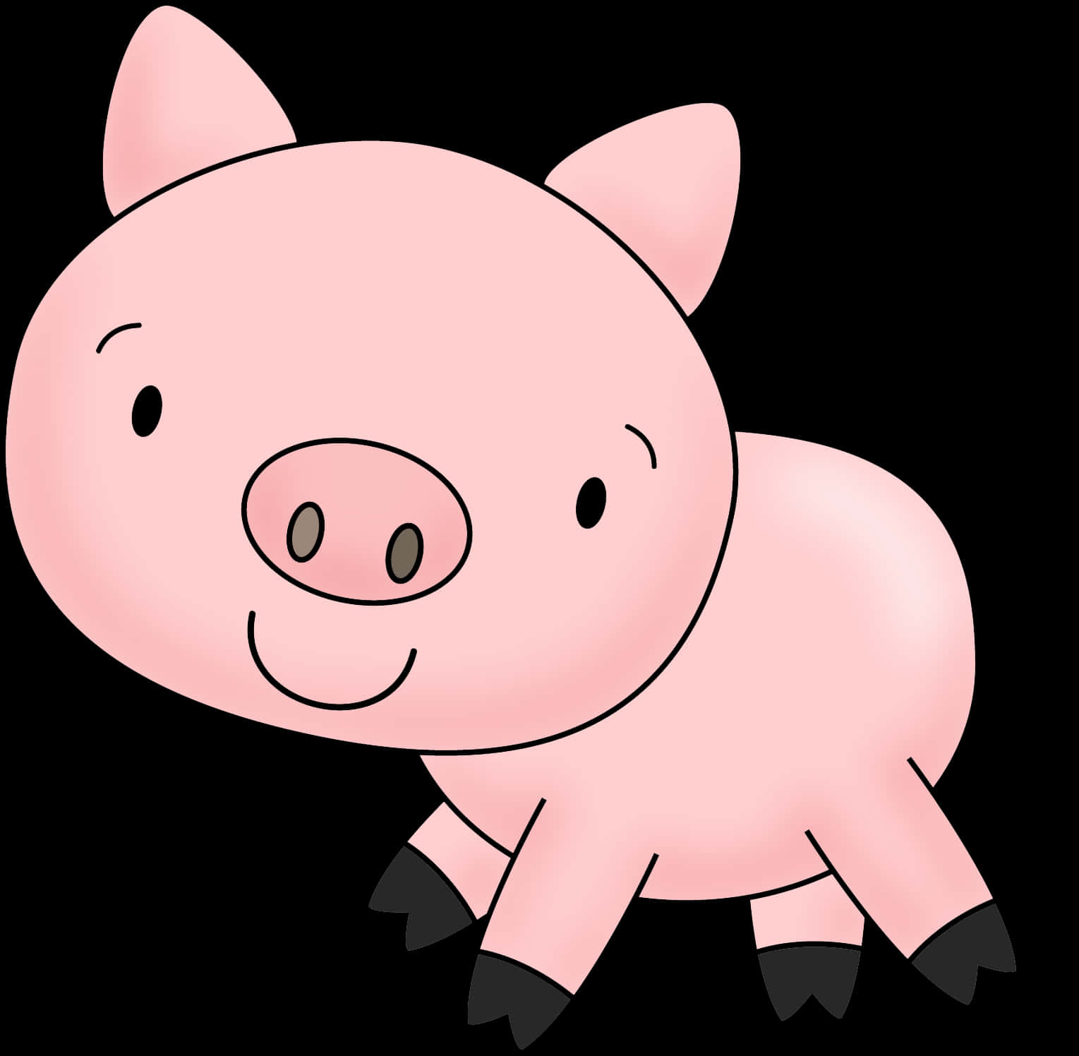 Cute Cartoon Pig Illustration PNG Image