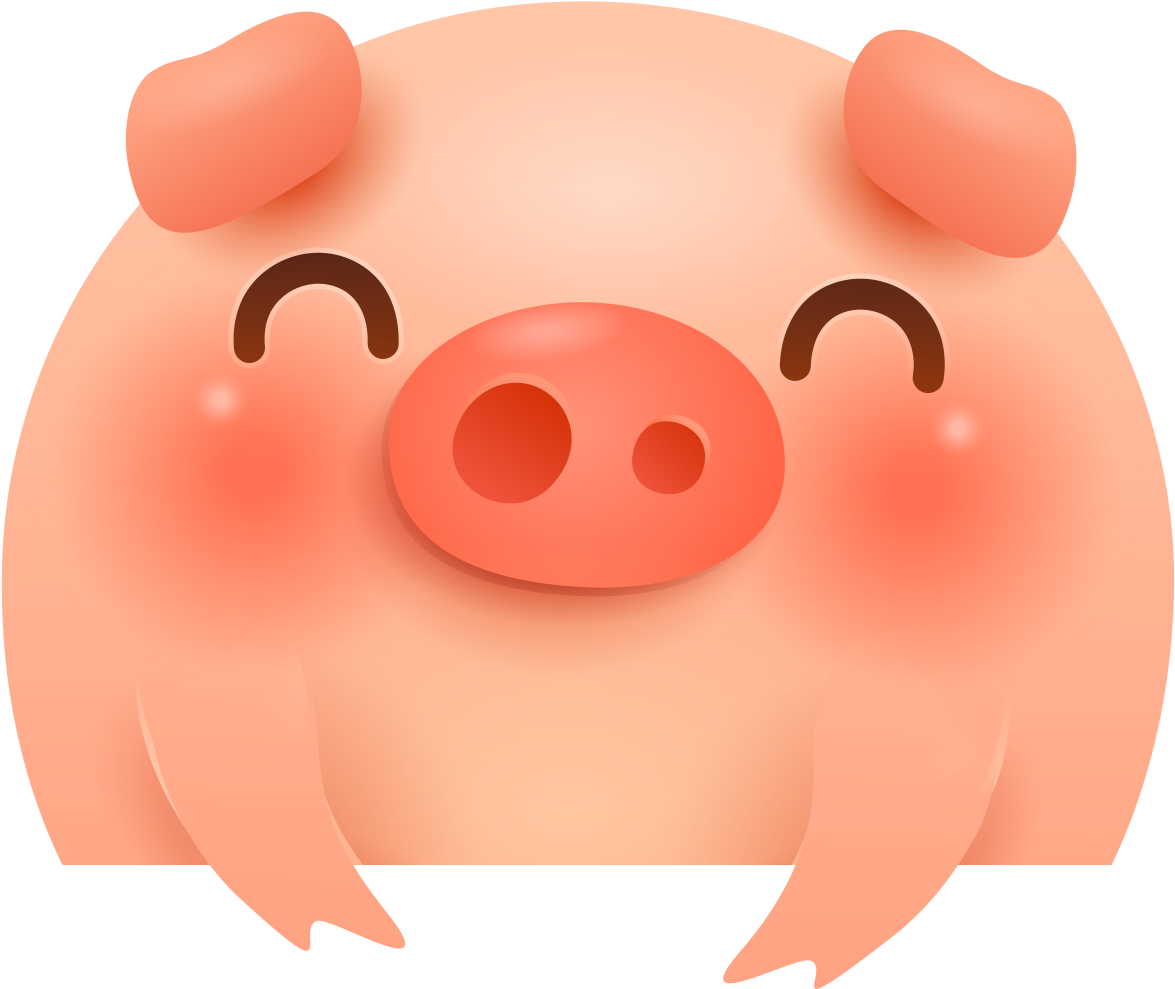 Cute Cartoon Piggy Emoji PNG Image