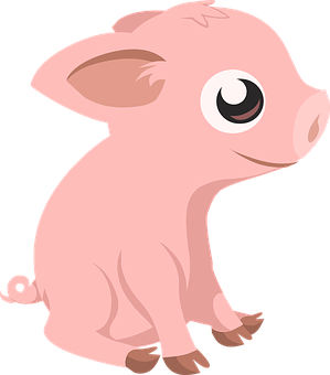 Cute Cartoon Piglet PNG Image