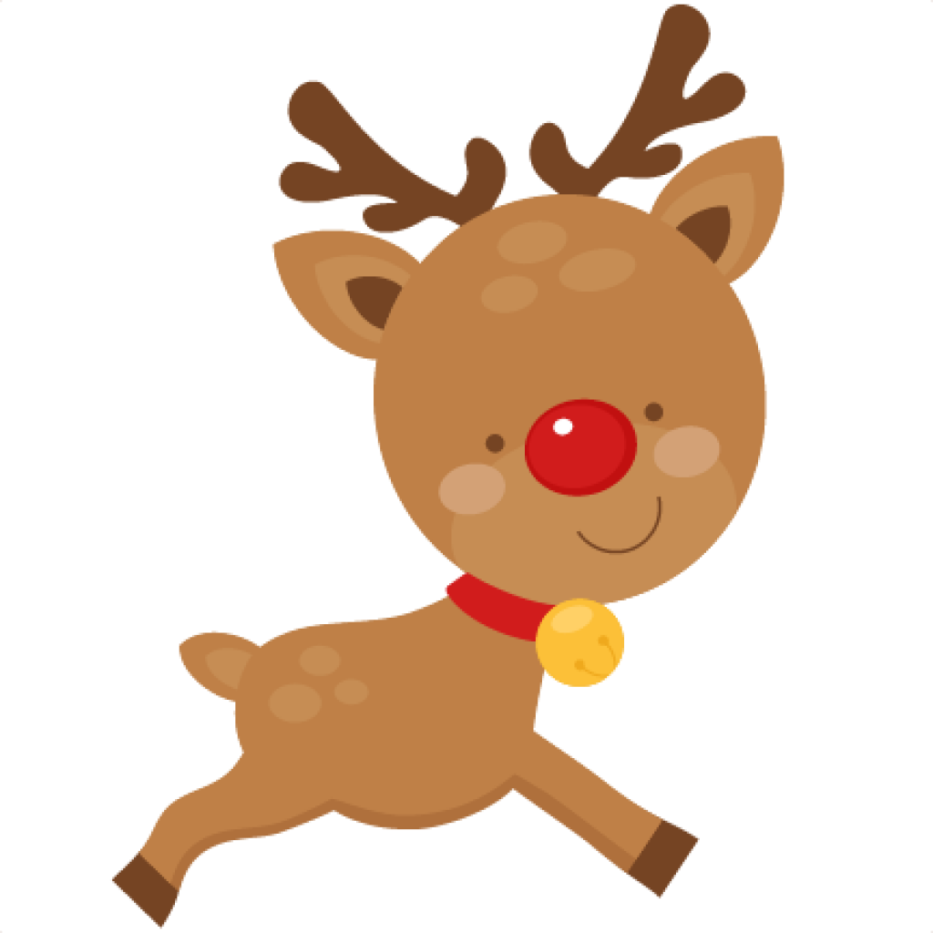 Cute Cartoon Reindeer Red Nose PNG Image