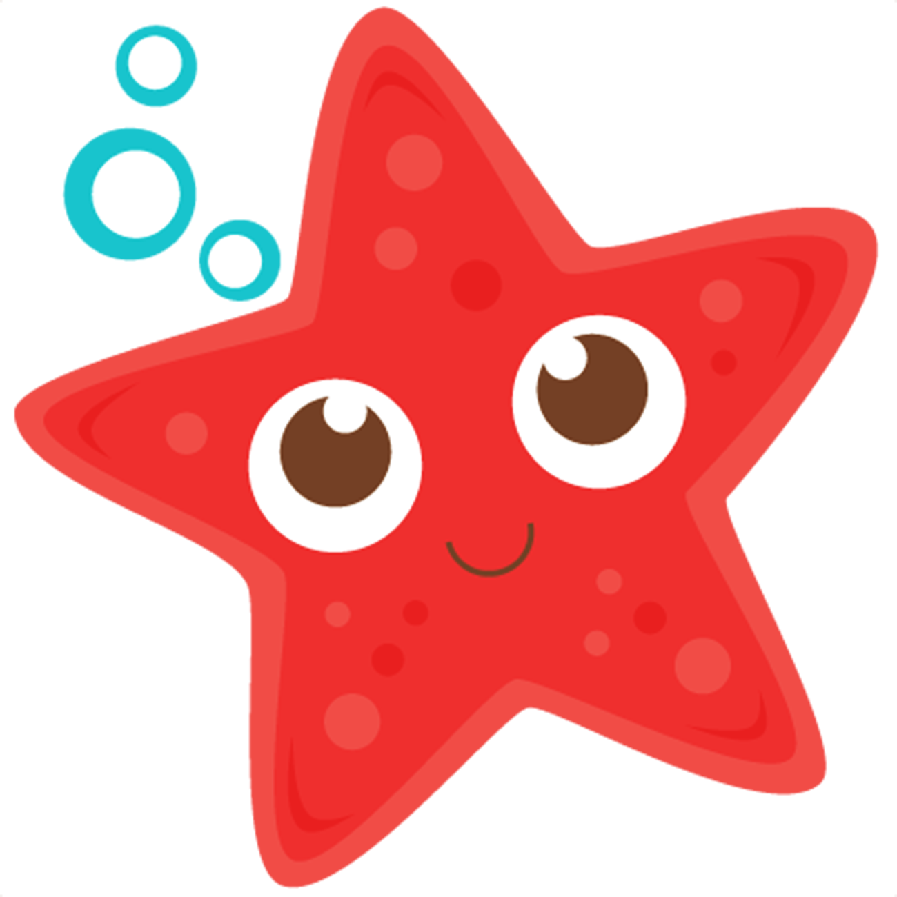 Cute Cartoon Starfish Clipart PNG Image