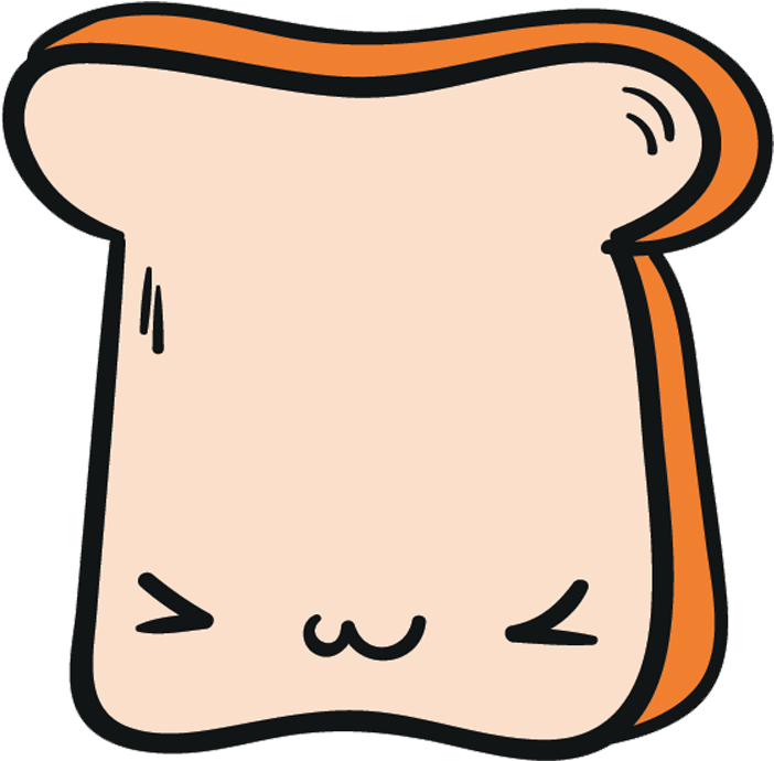 Cute Cartoon Toast Character PNG Image