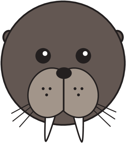 Cute Cartoon Walrus PNG Image