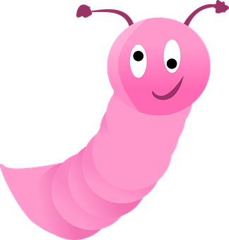 Cute Cartoon Worm PNG Image