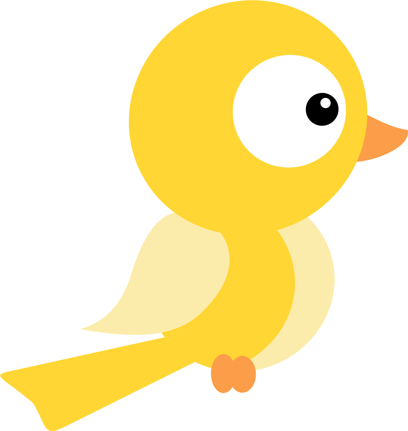 Cute Cartoon Yellow Bird PNG Image