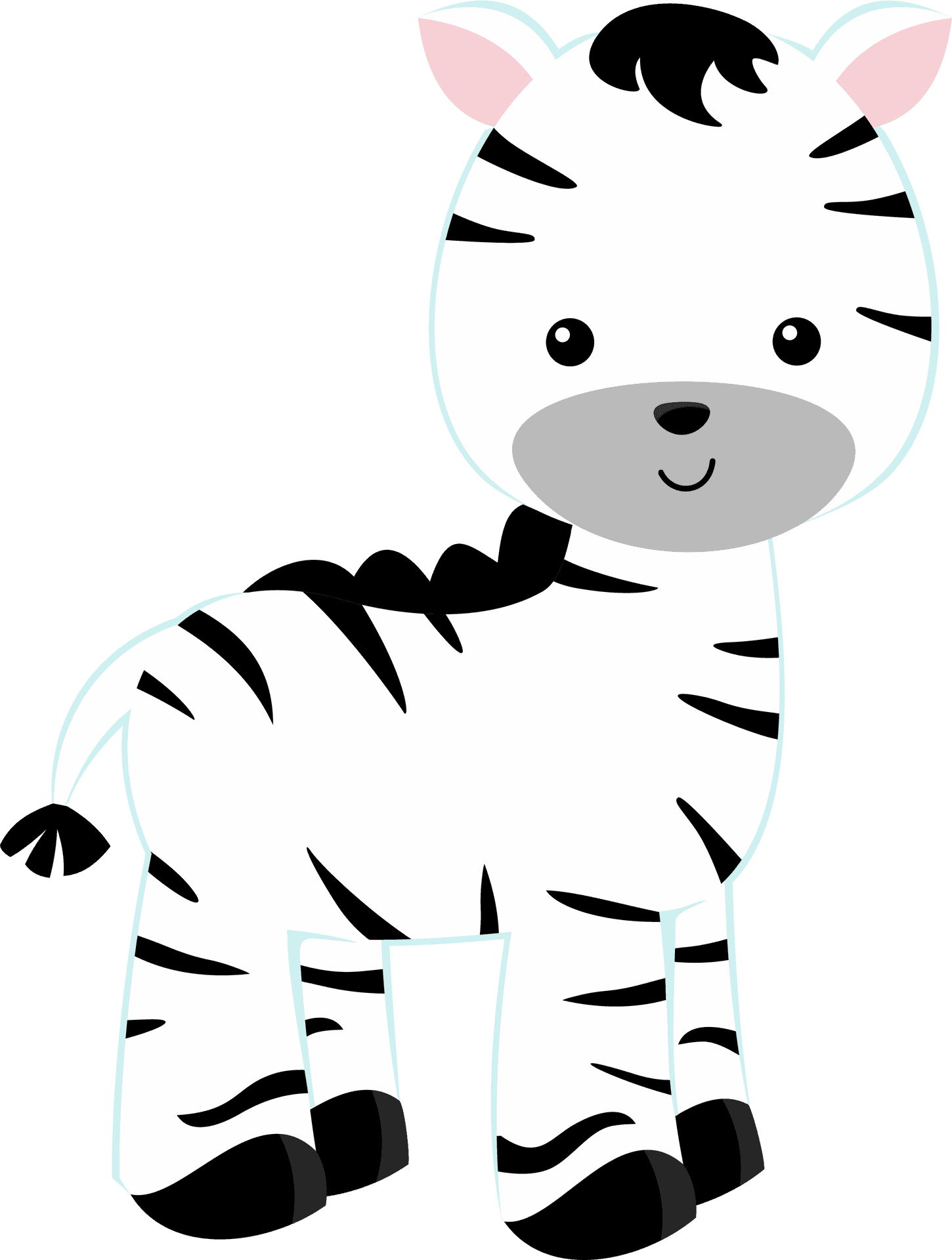 Cute Cartoon Zebra PNG Image