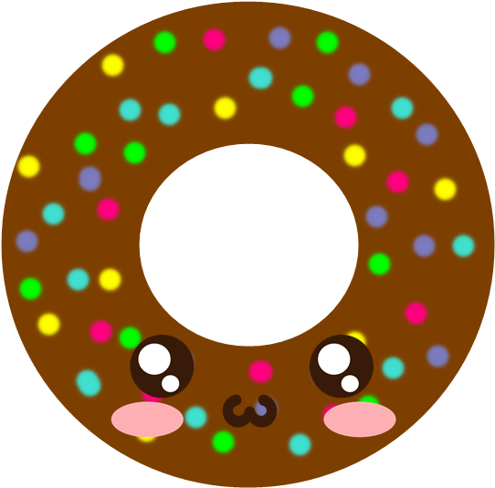 Cute Chocolate Sprinkle Doughnut Cartoon.png PNG Image